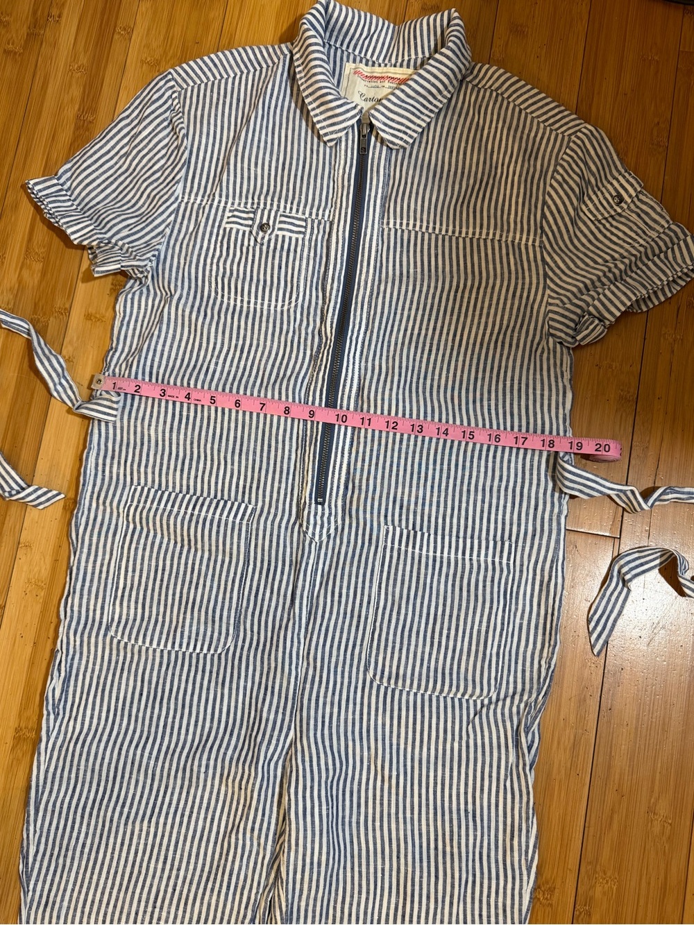 NWOT Anthropologie Cartonnier Linen Railroad Jumpsuit Size S - Picture 9 of 15
